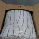 CLOTHKNOW Striped Queen Comforter Set White Black Bedding Comforter Sets White Queen Comforter Soft Farmhouse Comforter with 2 x Pillow Cases