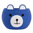 CherryNow Baby Basket for Nursery, Bear Gift Baskets Empty for Kids, Baby Boy Gifts Basket for Playroom, Decorative Storage Baskets for Diaper Caddy Toys, Blue, 10.5"D x 8.5"H