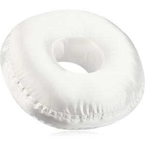 Washable Silky Satin Ear Piercing Pillow with Removable Pillowcase Smooth Cooling Donut Pillows Hole for Ear Pain Relief CNH Sleeping Pressure Sore Side Sleepers Ear Guard Protector, Ivory Cover