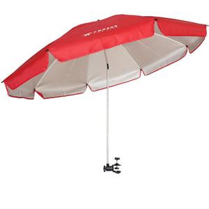 AMMSUN XL Chair Umbrella with Universal Clamp Adjustable 52 inches and 360-degree Swivel UPF 50+, Portable Clamp on Camping or Beach Chair, Stroller, Wheelchair, Golf cart, Red, Large-sized