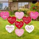 12 Pcs Christian Valentines Yard Signs Outdoor Valentines Decoration Heart Yard Decoration Jesus Bible Verse Heart Decor with Stakes for Anniversary Wedding Shower Garden Walkway Lawn