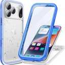 Cozycase TOP Military Protective IP68 Waterproof Case for iPhone 17 Pro Heavy Duty 360 Shockproof Full Body with Screen Camera Protector Double Dustproof Hard Tough 17Pro Front Back Cover (Frosted Blue)
