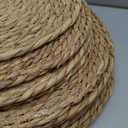 GENMOUS Woven Placemats Set of 12, 12" Round Placemats Natural Water Hyacinth Boho Placemats, Farmhouse Rattan Chargers for Dinner Plates, Rustic Braided Wicker Table Mats for Thanksgiving, Home, Wedding