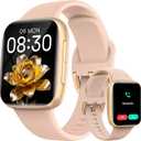 Smart Watches for Women, 1.85" AMOLED Screen Smartwatch Compatible iPhone/Samsung/Android (Answer/Make Call), 100+ Sport Modes Fitness Tracker with Heart Rate/SpO2/Sleep Monitor, 3ATM Waterproof (Rose Gold)