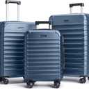 LIGHT FLIGHT Luggage Sets, 3 Piece Durable Suitcase Set with Spinner Wheels, 3 Pcs Hard Shell Lightweight Luggage with TSA Lock, Large Checked Travel Suitcases, 20/24/28 Inch, Royal Blue