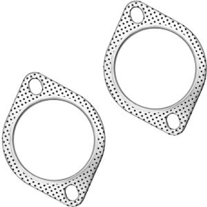 povtii 2 PCS Car Exhaust Gasket, 3.0"×4.3" Stainless Steel High-Temp Resistant Exhaust Gasket Replacement, 2-Bolt Standard Oval Exhaust Flange Gasket for Axleback, Car Accessories (3 Inch)