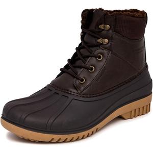 LONDON FOG Aspen Winter Boots for Men Waterproof Snow - Insulated Duck Mens Snow Boots or Rain Boots, Black Tan or Brown, Size 7 to 15 Medium and Extra Wide Widths (14, Brown Smooth)