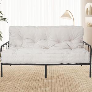 8” Full Size Futon Mattress Sofa Bed, Extra Thick Foldable Floor Mattress, Shredded Foam Filling for Adults/Teens/Pets with No Assembly Needed - Beige(Frame Not Included)
