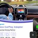 Wireless CarPlay Adapter for iPhone, 2025 Upgrade Convert Wired to Wireless Apple CarPlay Adapter, Mini Size USB Design for Cars with USB-A & Type-C Extension Cables, Stable Control, Plug and Play