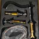 gotonovo Bathroom Faucet 3 Hole 8 Inch Widespread Bathroom Sink Faucet 2 Cross Handles Vintage Lavatory Vanity Mixer Tap with Pop Up Drain, HOT Cold Label, Polish Chrome