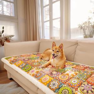 FUNNY FUZZY Pet Couch Covers for Sofa, Couch Covers for Dogs Washable Dog Couch Cover Protector Furniture Sofa Covers for Dog Handmade Pure Cotton Pet Bed Mat (Bohemia, 27.6"×59.1") FUNNY FUZZY Pet Couch Covers for Sofa, Couch Covers for Dogs Washable Dog Couch Cover Protector Furniture Sofa Covers for Dog Handmade Pure Cotton Pet Bed Mat (Bohemia, 27.6"×59.1")