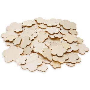 Wood Flower Cutouts - Mini Wood Bit Shapes - 60 Piece, Brown, CW308C