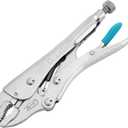 DURATECH 7-Inch Locking Pliers, Premium Cr-V Construction, Curved Jaw Locking Pliers with Wire Cutter, Fit for Clamping Twisting Welding