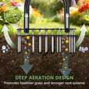 Bigwish Adjustable Lawn Aerator Tool with Rebound Spring 16 Sharp Metal Spikes Soil Aerator with Ergonomic T-Handle & Wide Foot Plate, Heavy Duty Yard Lawn Aerator for Garden Lawn Care