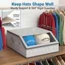 Hat Organizer for Baseball Caps Stackable Hat Storage Box with Clear Window holds up to 24 Caps Hat Storage for Closet Dustproof Foldable Closet Hat Organizer with Handles & Hollow Board Support