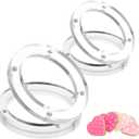 2 Pcs Acrylic Cookie Stencil Holder Round, Magnetic Cookie Stencil Frame for Royal Icing Sugar Cookie Stenciling Airbrushing, Acrylic Cooking Decorating Tool, Stencils Helper