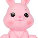 H&W Little Bunny Money Bank, Mini Rabbit Piggy Bank, Best Bitrthday Gift, Pink