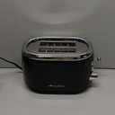 Mueller Retro Toaster 2 Slice with 7 Browning Levels and 3 Functions: Reheat, Defrost & Cancel, Stainless Steel Features, Removable Crumb Tray, Under Base Cord Storage, Black
