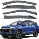 VESUL Compatible with 2025 2026 Chevy Equinox (NOT for EV) Window Deflectors OEM-Style Rain Guards 4-Piece Set No-Drills Installation Smoke Tinted Windshield Vent Visors 304 Stainless Steel Trim