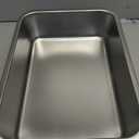 Stainless Steel Litter Box - Metal Small Cat Kitty Litter Box Pan, Indoor Low Entry Litterbox Tray, Odor-Free, Non-Stick, Easy Cleaning Pet Toilet Supplies for Kitten, Rabbit, Dog, Size: 16.93"L x 12.99"W x 5.12"H