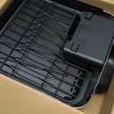 Kmiectse Dish Drying Rack  Expandable Dish Rack for Kitchen Counter, Stainless Steel Dish Drainer with Utensil Holder, Black