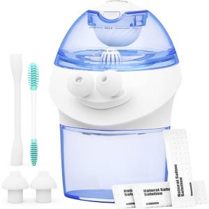 Advanced Nasal Irrigation System, Rechargeable Sinus Rinse Kit with 1 Nose Cleaner and 15 Salt Packets, Self-Cleaning Nasal Irrigator, Safety-Protection for Congestion Relief & Nasal Rinse