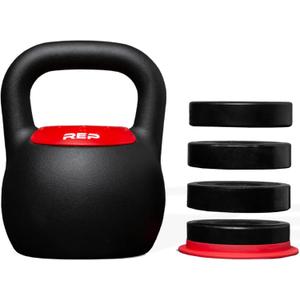 Rep Fitness Adjustable Kettlebell | 40 lb | Weight Set for Home Gym | Strength Training Equipment for Men & Women | Compact Steel Bell with Ergonomic Handle