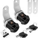 2 Pack Tool Box Lock with Keys, 5/8" RV Storage Lock Keyed Alike, Cabinet Lock Cam Locks for Toolbox Lock Replacement Mailbox RV Compartment Locks with Manual (Black -2 Pack, 5/8 Inch)