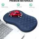 Road Mouse Pad for Car Mouse with Wrist Rest, Ergonomic Mousepad for Wrist Pain Relief with Wrist Support, 12L x 8W inches