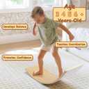 Gentle Monster Wobble Balance Board, Wooden Montessori Toy Rocker Board Natural Wood Kids Toddler Open Ended Learning Toy Yoga Curvy Board for Adult Office Classroom Christmas Gifts