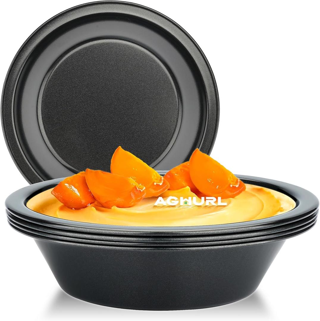 5 inch Mini Pie Pan, 5 Pack Nonstick Small Round Cake Bread and Meat Pie Tins for Oven and Instant Pot Baking