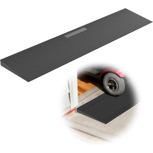1.2" Rise Threshold Ramp for Doorways, 35.5" Wide Rubber Ramp for Wheelchairs, Walkers & Scooters, Cut-to-Fit Angled Entry Mat Ramp for Safer Home Access for Seniors & Kids