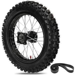 90/100-14 3.00-14 Dirt Bike Rear Wheel Tire & Inner Tube Assembly Compatible with 125cc 140cc 150cc Apollo YZ85 CRF125F KLX125 TTR125 SSR TaoTao DB17 Off Road Motocross Parts with 15mm Bearing