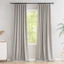 Novecozy 100% Blackout Curtains 84 Inches Length Long, Linen Thermal Insulated Curtains & Drapes for Bedroom/ Living Room, Rod Pocket/ Back Tab/ Hook Belt/ Ring Clips(2 Panels, W50 x L84)