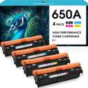 MasaiMara 650A CE270A CE271A CE272A CE273A Compatible Toner Cartridge for HP LaserJet Enterprise CP5525 CP5525dn CP5525n CP5525xh M750 M750dn M750n M750xh Printer (Black Cyan Magenta Yellow, 4-Pack)