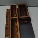 Key Holder for Wall, Mail Organizer Wall Mount with Key Hooks and Wallet Holder, Sunglasses Storage and Dog Leash Hanger, Decorative with 4 Double Hooks and Chalkboard (Brown)