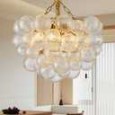 Chandelier, Gold Bubble Chandelier, 24 Inch Bubble Recessed Ceiling, Suitable for Living Room, Dining Room, Bedroom, Study Room, Home Decorative Lighting (24" D)