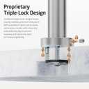 KES Free Standing Bath Towel Racks for Bathroom, 2-Tier Towel Stand for Bathroom Floor 3X Thick Natural Marble Base Oval Shape, Pro-Grade 18/8 Stainless Steel, Brushed Finish, BTH236B-2