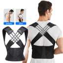 VOKOKOYA Posture Corrector for Women and Men,Adjustable Shoulder Straightener,Back Support Brace,Upper Spine scoliosis, hunchback Black X-Large