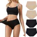 SERISIMPLE Viscose Bamboo Women Luxury Underwear Silky Comfy Ultra Soft Briefs Breathable Stretch High&Mid Waist Panties 4 pack (XL, High-Assorted 2)