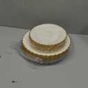 Lullaby 60PCS Ivory Scalloped Plastic Plates with Gold Rim, Disposable Elegant Plates Include 30pcs Dinner Plate 10.25", 30pcs Plastic Dessert Plate 7.5", Perfect for Wedding and Party