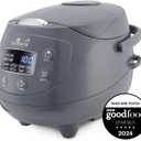 Yum Asia Panda Mini Rice Cooker With Ninja Ceramic Bowl and Advanced Fuzzy Logic (3.5 cup, 0.63 litre) 4 Rice Cooking Functions, 4 Multicooker functions, Digital LED display - 120V (Cobalt Grey)