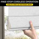 UNISHADES 100% Blackout Cordless Roman Shades for Indoor Windows & French Doors, 28 3/4" W × 60" H - Blackout - Grey
