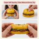 3 x Taba Hamburger Squishy, Ultra Soft Silicone, Stress-Relief Squeeze Toy