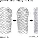 Lyellfe 12 Pack Gutter Strainer, 4 Inch Expandable Gutter Downspout Guards, Aluminum Mesh Gutter Filter Strainer, Stop Blockage, Leaves Debris, Fits for 1.7"W - 4"W Holes