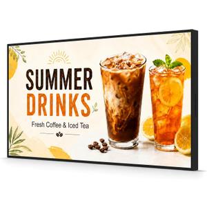 32" Wall-Mounted Digital Signage Display, 4K Menu Board