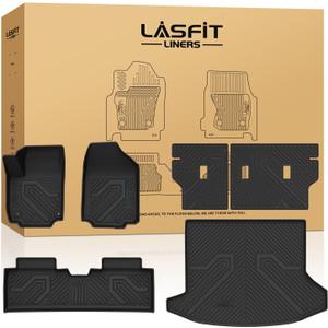 LASFIT Floor Mats & Cargo Liner with Backrest Mat 2025-2026 for Chevrolet Chevy Equinox/GMC Terrain (Not for Equinox EV), All Weather TPE Custom Fit Floor Mats, Car Mats Full Set for Equinox/Terrain