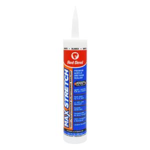 Red Devil 0907 MAX Stretch Acrylic Urethane Elastomeric Sealant, 10.1 oz., White, 12 Pack