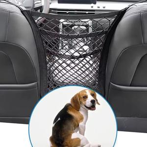 LNtech 3-Layer Car Mesh Organizer, Dog and Kid Pet Barrier, Seat Back Net Bag Holder, Storage Organizer, Cargo Tissue Handbag Purse Holder, Driver Storage Netting Pouch