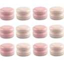 10Gram Lip Balm Containers, 12pcs Round Metal Salve Tins with Lids, Mini Candle Jars, Small Sample Containers for Balms, Salves, Cosmetic, Nail Polish, DIY Items (Pink)